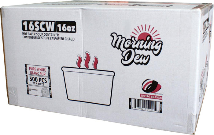 Morning Dew - 16 oz Paper Soup Container - White - 16SCW