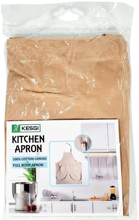 Kesgi - Apron - Full Body - Beige - 3 Pockets - AP001BE