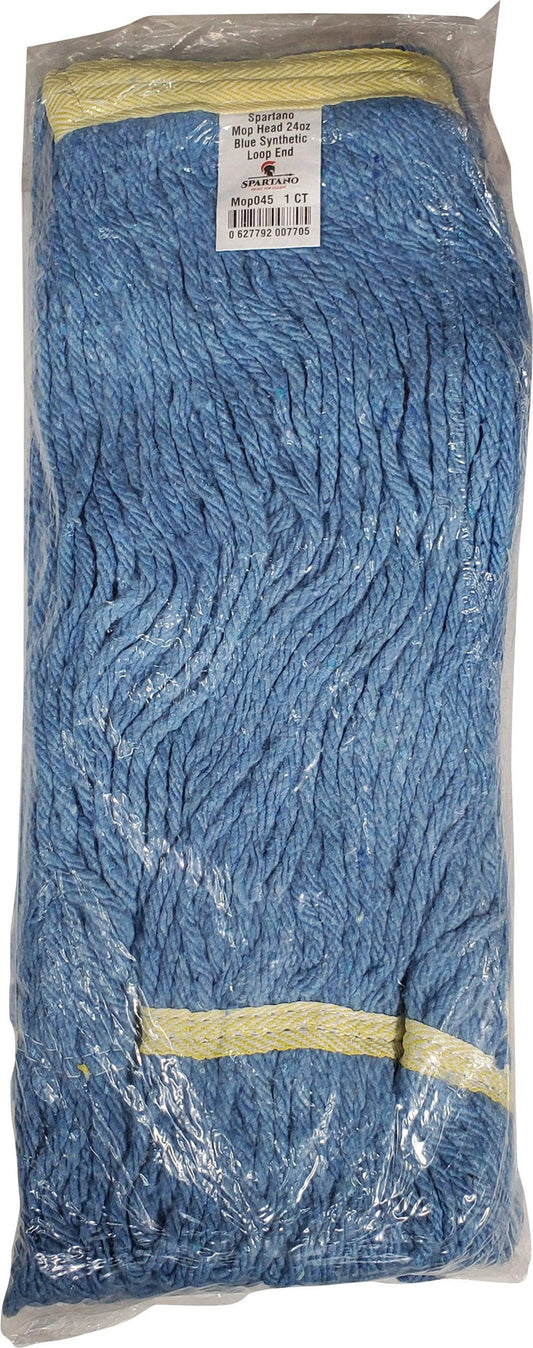 Spartano - (3052B) - 24oz Blue Synthetic Loop-End Mop Head