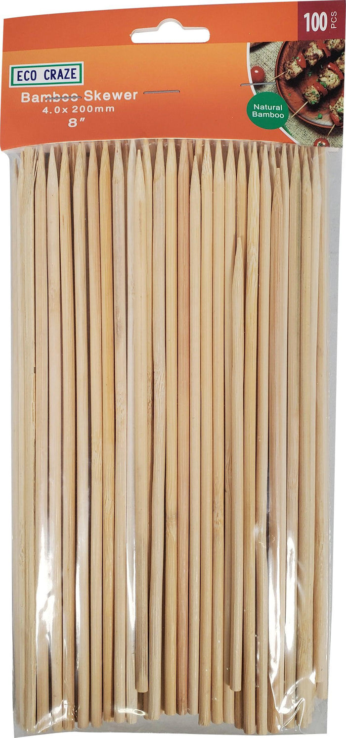 Eco-Craze - Bamboo Skewer - 4mm X 8" - BST4020