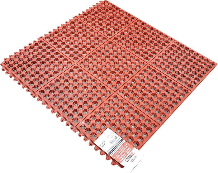 Pro-Kitchen-Red Rubber Mat-Terracotta-Grease Resistant-36"x36"