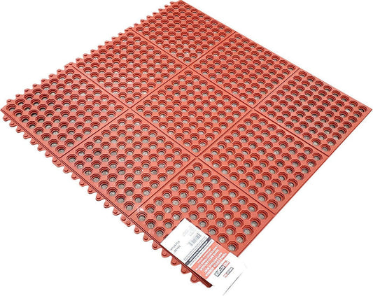 Pro-Kitchen-Red Rubber Mat-Terracotta-Grease Resistant-36"x36"