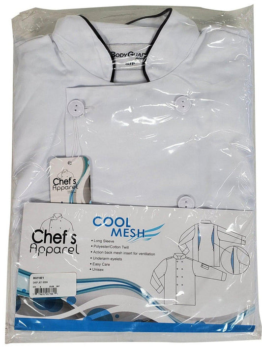 Spirito - Mesh Chef Jacket W/ Vent L/S XS-XL - White - BG21821