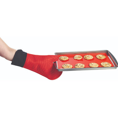 Starfrit - Silicone Oven Mitt - 15" - Cotton Lining - Red