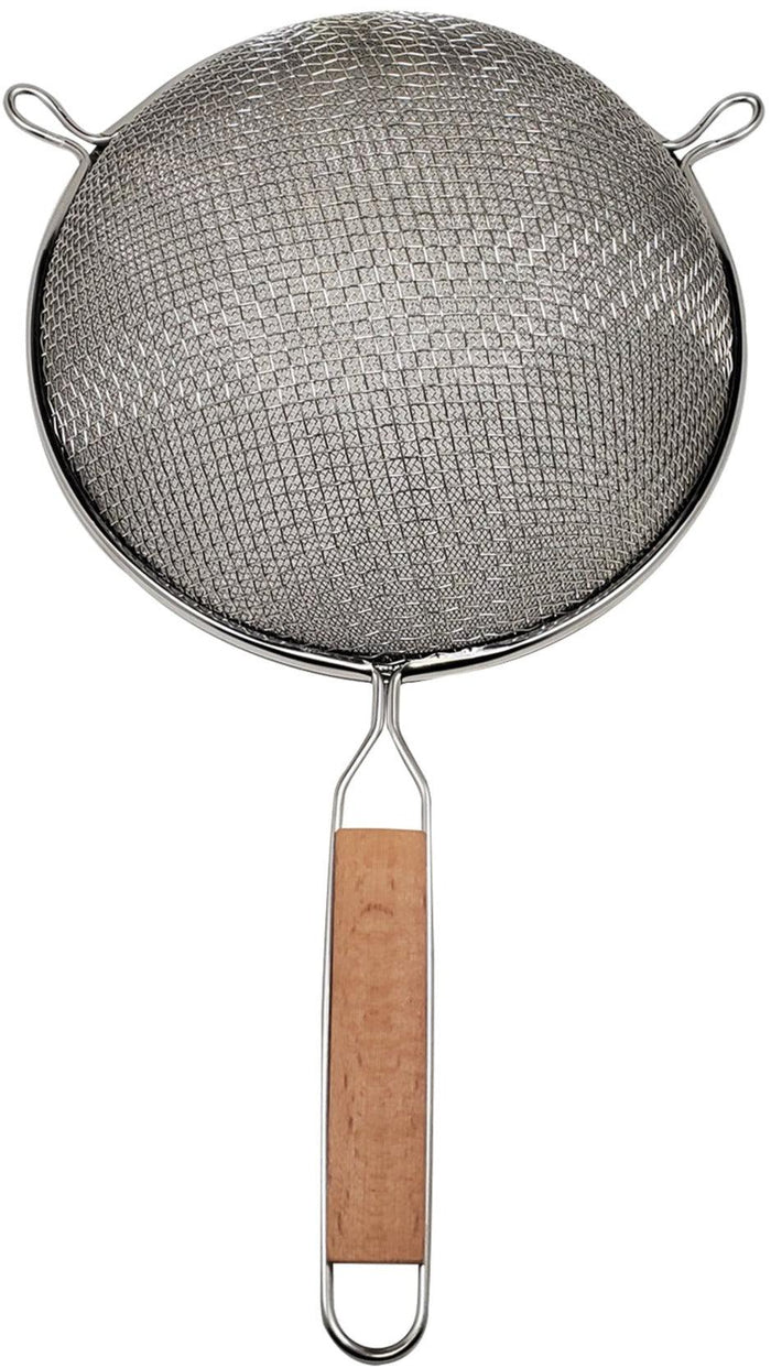 Strainer - Double Mesh 7.5" - Wood Handle - HTD48A