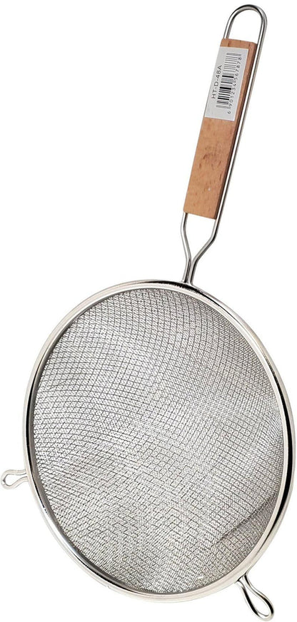 Strainer - Double Mesh 7.5" - Wood Handle - HTD48A