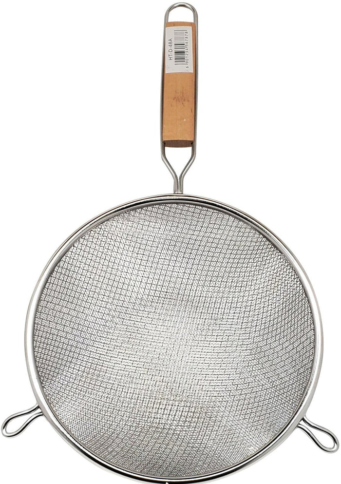 Strainer - Double Mesh 7.5" - Wood Handle - HTD48A