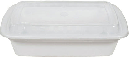 Value+ - 28oz Rectangle White Plastic Container