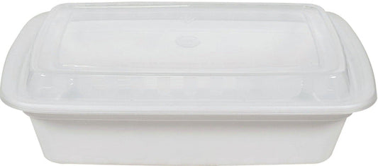 Value+ - 28oz Rectangle White Plastic Container