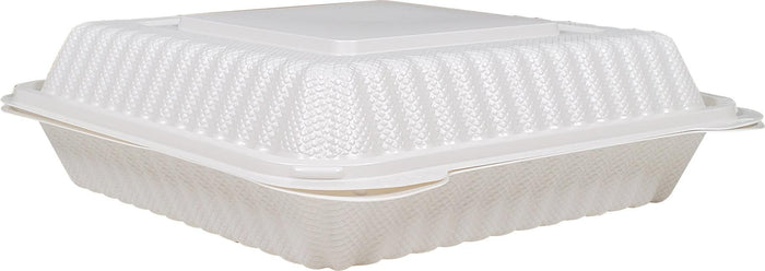 Value+ - MFPP Clamshell Container - 9x9x2.8" - 1 Compt. - White