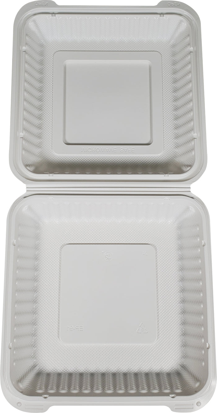 Value+ - MFPP Clamshell Container - 9x9x2.8" - 1 Compt. - White