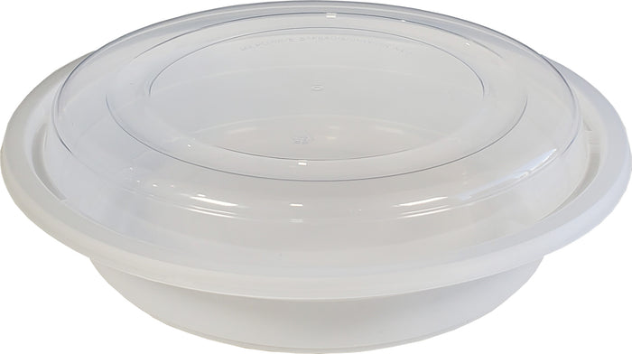 Value+ - 7" Round Plastic Container - White - 923W