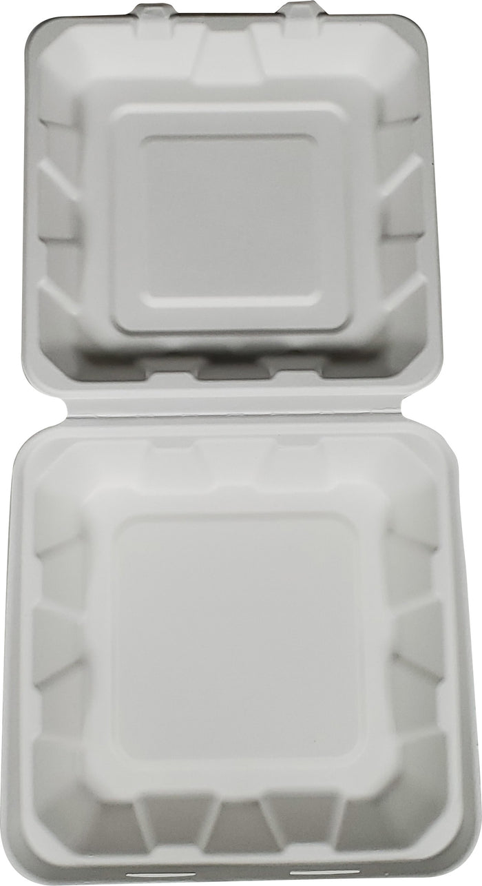 CLR - Chartland - Bagasse Foodbox Clamshell - 8x8" - 1 Comp.