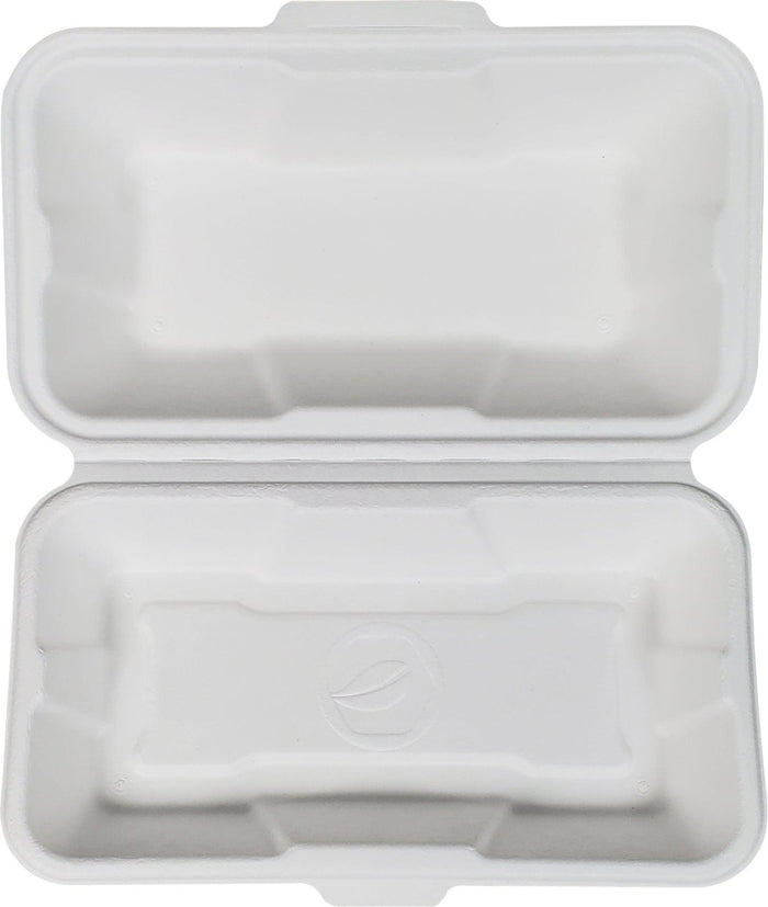 Eco-Craze - Hot Dog - 8.45"x4.72"x2.77" - Bagasse Hinged Container