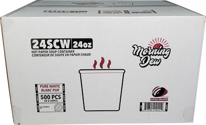 Morning Dew - 24 oz Paper Soup Container - White - 24SCW