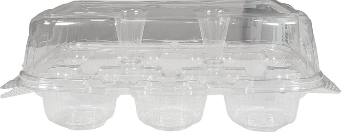 Pactiv - 10"x7"x3.5 Hinged Lid Container for 6ct Cupcake