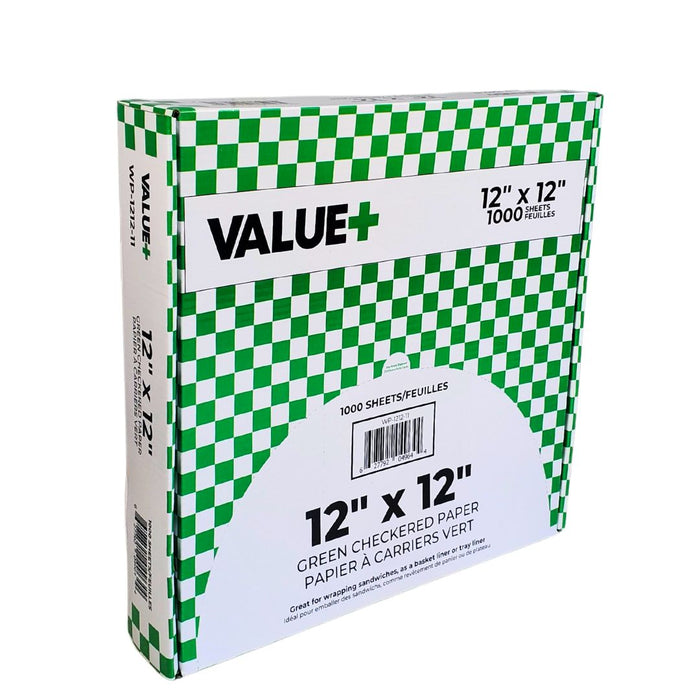 Value+ - Checkered Sheets - Green - 12"x12"