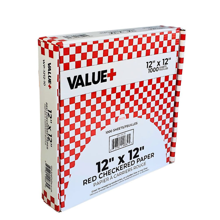 Value+ - Checkered Sheets - Red - 12"x12"