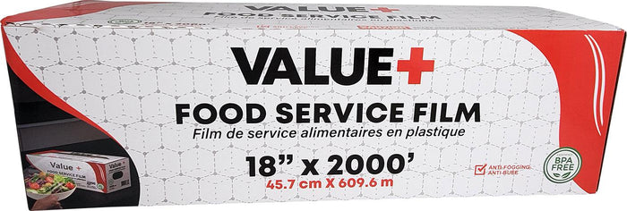 Value+ - 18" x 2000' Food Service Wrap in Cutter Box