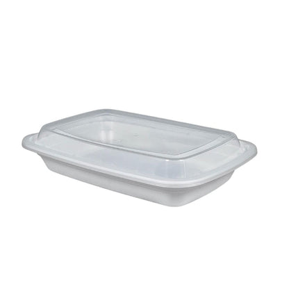 Value+ - 16oz Rectangle Plastic Container - White